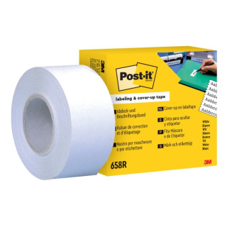 Post-It Recambio de Rollo de Cinta Adhesiva para Escribir - 25.4mm x 17.7m - 6 Lineas de Ancho - Color Blanco