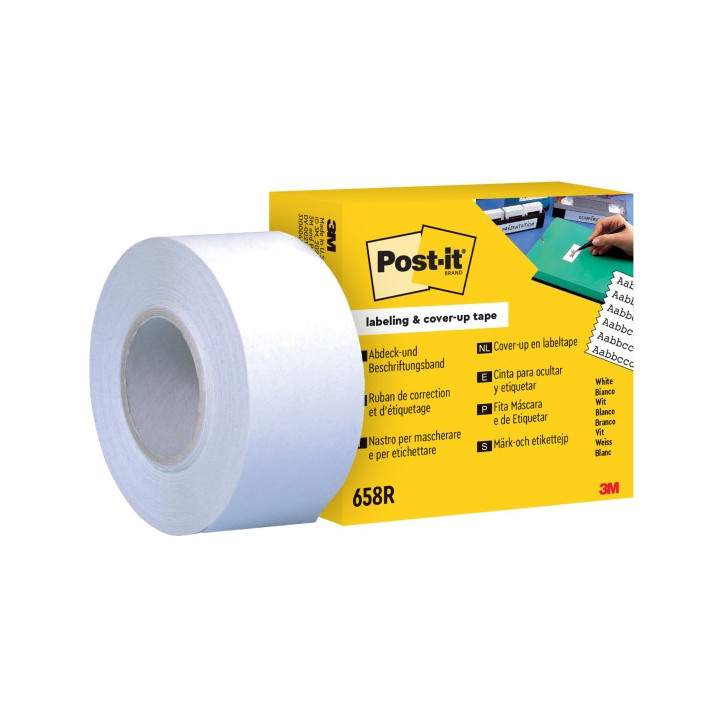 Post-It Recambio de Rollo de Cinta Adhesiva para Escribir - 25.4mm x 17.7m - 6 Lineas de Ancho - Color Blanco