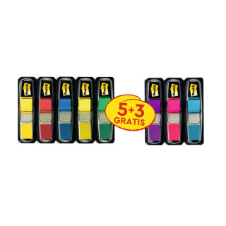 Post-It Index Pack de 8 Dispensadores con 35 Marcadores de Indice Reposicionables - Forma Rectangular - Colores Surtidos