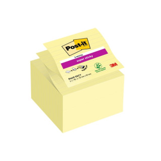 Post-It Super Sticky Pack de 5 Blocs de 90 Z-Notas Grandes Adhesivas Reposicionables Z-Notas Grandes - con Lineas - Color Amari