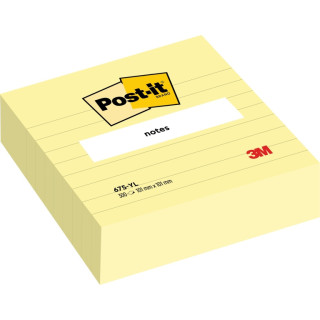 Post-It Bloc de 300 Notas Adhesivas Reposicionables - Forma Cuadrada - 101x101mm - Color Amarillo Claro
