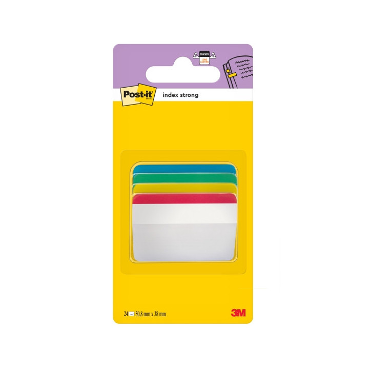 Post-It Index Dispensador con 24 Marcadores Reposicionables - Forma Rectangular - Colores Surtidos