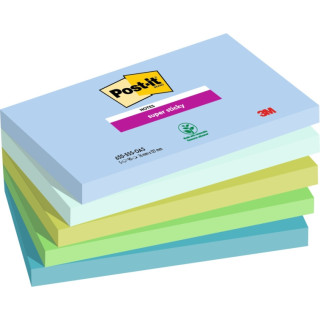Post-It Super Sticky Pack de 5 Blocs de 90 Notas Adhesivas Reposicionables - Forma Rectangular - 127x76mm - Colores Surtidos