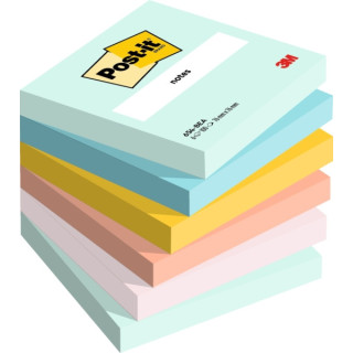 Post-It Pack de 6 Blocs de 100 Notas Adhesivas Reposicionables - Forma Cuadrada - 76x76mm - Colores Surtidos