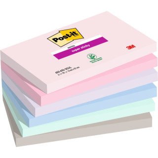 Post-It Super Sticky Pack de 6 Blocs de 90 Notas Adhesivas Reposicionables - Forma Rectangular - 127x76mm - Colores Surtidos