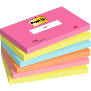 Post-It Pack de 6 Blocs de 100 Notas Adhesivas Reposicionables - Forma Rectangular - 127x76mm - Colores Surtidos