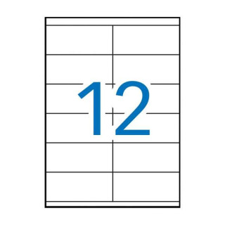 Apli Pack de 1.200 Etiquetas Rectangulares 105x48mm - 100 Hojas por 12 Etiquetas - Adhesivo Permanente - Cantos Rectos - Color