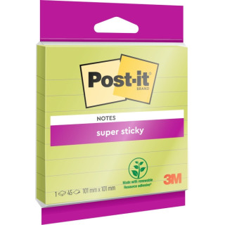 Post-It Super Sticky Bloc de 45 Notas Adhesivas Reposicionables - Forma Cuadrada - 101x101mm - Color Verde