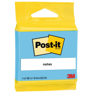 Post-It Bloc de 100 Notas Adhesivas Reposicionables - Forma Rectangular - 63.5x76mm - Color Azul