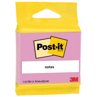 Post-It Bloc de 100 Notas Adhesivas Reposicionables - Forma Rectangular - 63.5x76mm - Color Rosa