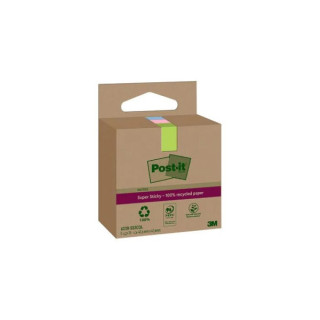 Post-It Super Sticky Pack de 3 Blocs de 70 Notas Adhesivas Recicladas - Forma Cuadrada - 47.6x47.6mm - Colores Surtidos
