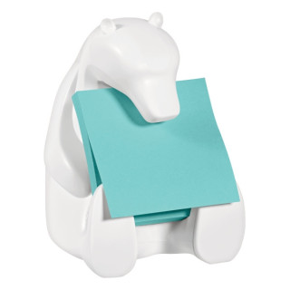Post-It Super Sticky Dispensador con 2 Blocs de 45 Z-Notas - Forma de Oso - Forma Cuadrada - 76x76mm - Color Blanco