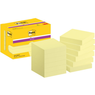 Post-It Super Sticky Pack de 12 Blocs de 90 Pack de 12 Blocs de 90 Notas Adhesivas Reposicionables - 47.6x47.6mm - Color Amaril
