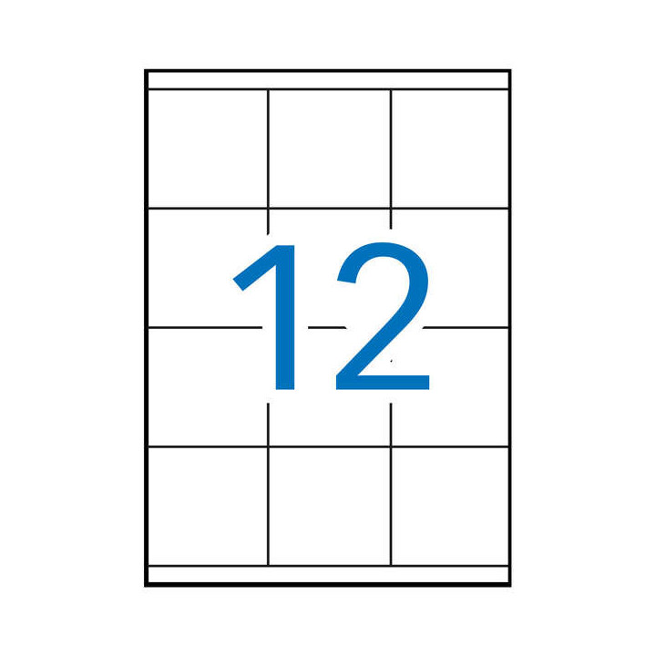 Apli Etiquetas Blancas Permanentes 70.0 x 67.7 mm 100 Hojas