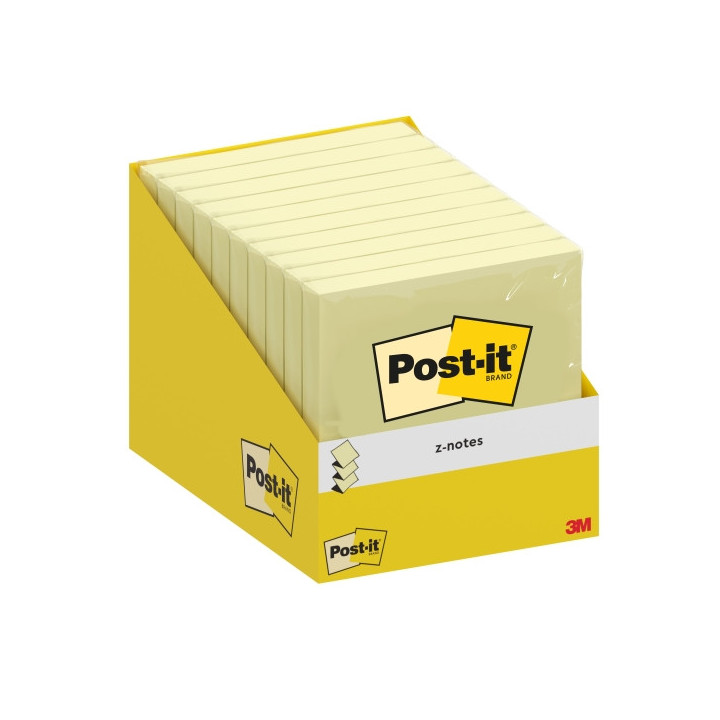 Post-It Bloc de 100 Z-Notas Adhesivas Reposicionables - Forma Cuadrada - 76x76mm - Color Amarillo Claro