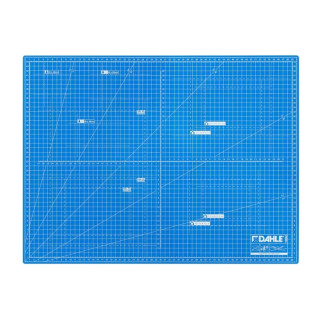Dahle 10692 Plancha de Corte A2 45x60cm - 5 Capas con Nucleo Resistente al Corte - Lineas de Orientacion - Color Azul