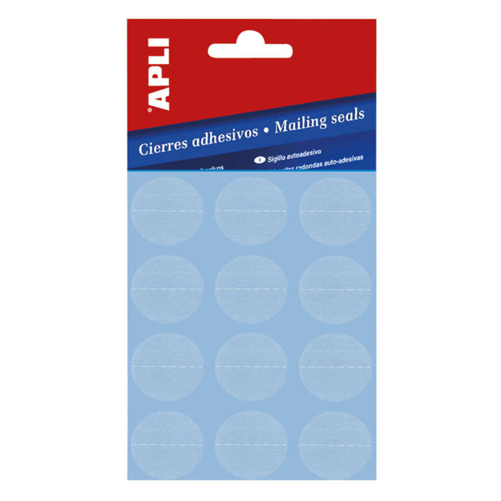 Apli Pack de Cierres Adhesivos Transparentes Ø 25mm - Microperforados - Adhesivo Permanente