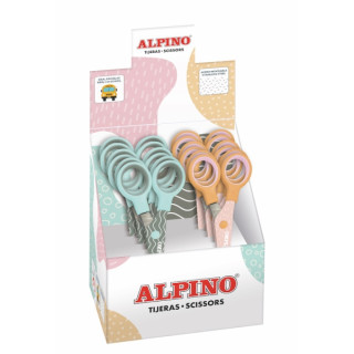 Alpino Pastel Tijera Escolar 13cm - Acero Inoxidable - Punta Roma - Colores Pastel Surtidos
