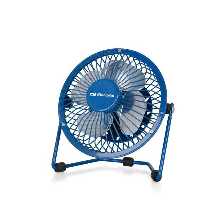 Orbegozo PW 1026 Mini Ventilador de Sobremesa - Potente y Silencioso - Conexion USB 2 en 1 - Aspas Metalicas de 10cm