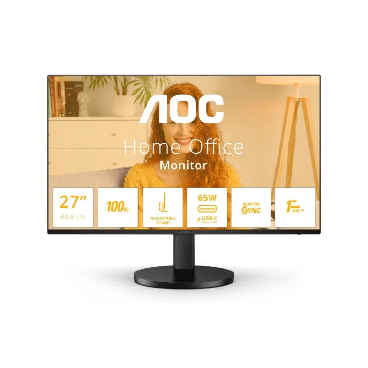 AOC B3 Monitor 27" LED IPS FullHD 1080p 100Hz - Respuesta 1ms - Angulo de Vision 178° - Altavoces Incorporados - USB-C