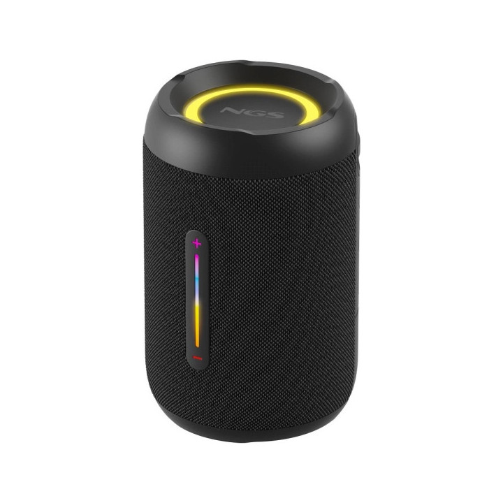 NGS Roller Furia 2 Tiny Altavoz Bluetooth 20W TWS - Iluminacion LED - Autonomia hasta 7h - Resistencia al Agua IPX7 - Color Neg