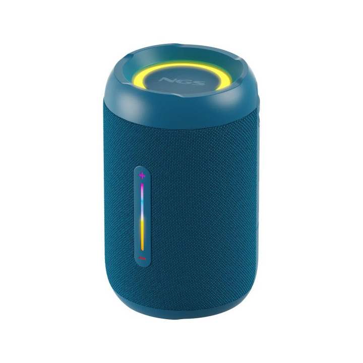 NGS Roller Furia 2 Tiny Altavoz Bluetooth 20W TWS - Iluminacion LED - Autonomia hasta 7h - Resistencia al Agua IPX7 - Color Azu