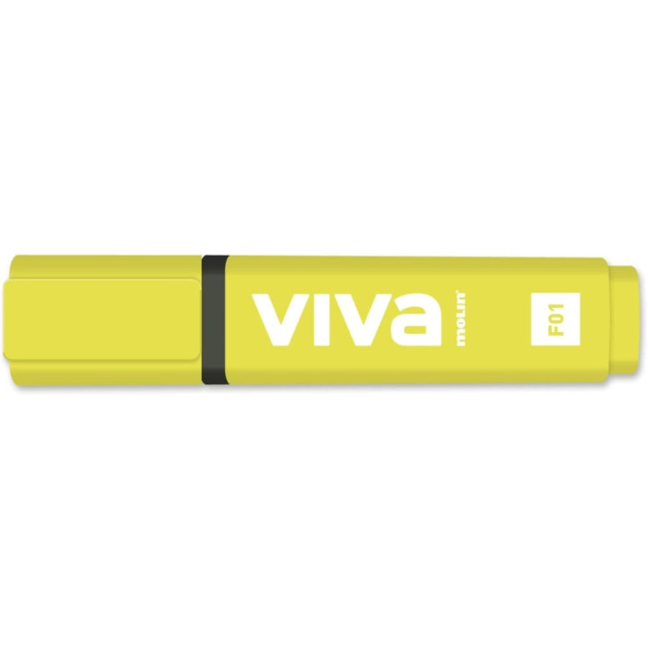 Molin Viva Marcador Fluorescente - Trazo entre 1 y 5mm - Tinta con Base de Agua - Color Amarillo