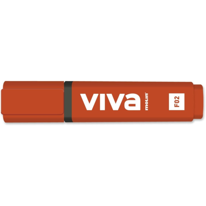 Molin Viva Marcador Fluorescente - Trazo entre 1 y 5mm - Tinta con Base de Agua - Color Rojo