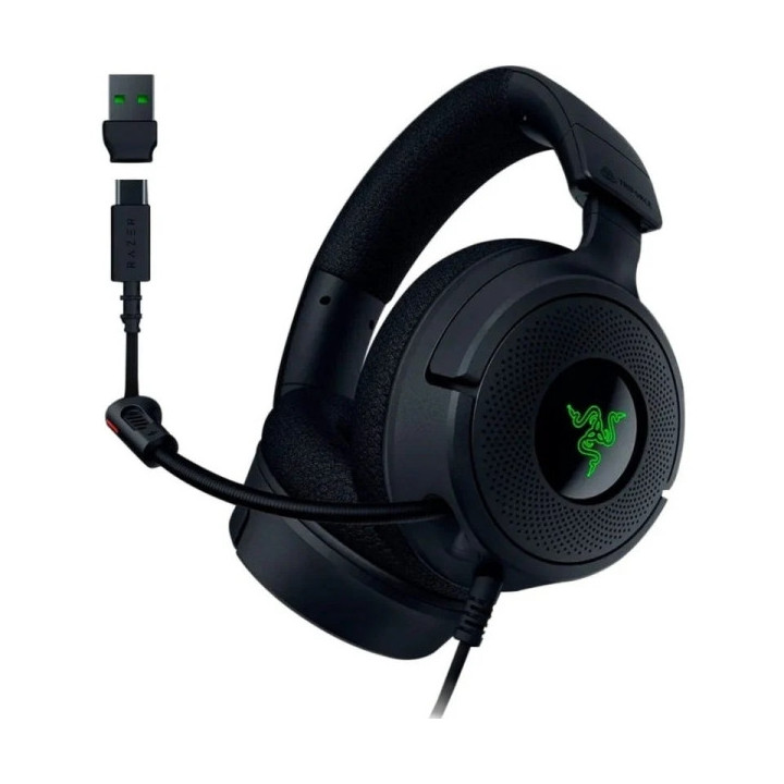 Razer Kraken V4 X Auriculares Gaming - Microfono Plegable Cardioide Razer HyperClear - Sonido 7.1 - Multiplataforma - Conexion