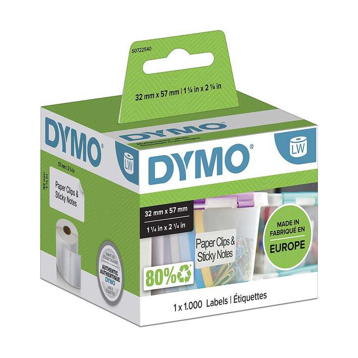 Dymo LW 11354 Etiquetas Originales Multiusos Autoadhesivas - 57x32mm - 1000 Unidades - S0722540