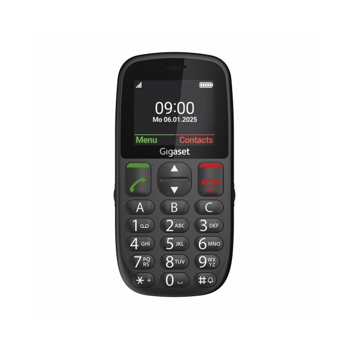 Gigaset GL395 Telefono Movil para Mayores Pantalla 2.2" - IP44 - Base de Carga - Color Negro
