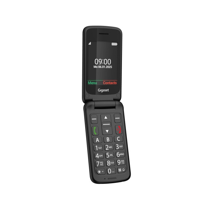 Gigaset GL595 Telefono Movil para Mayores Pantalla 2.8" -Tipo Concha - IP44 - Base de Carga - Color Negro
