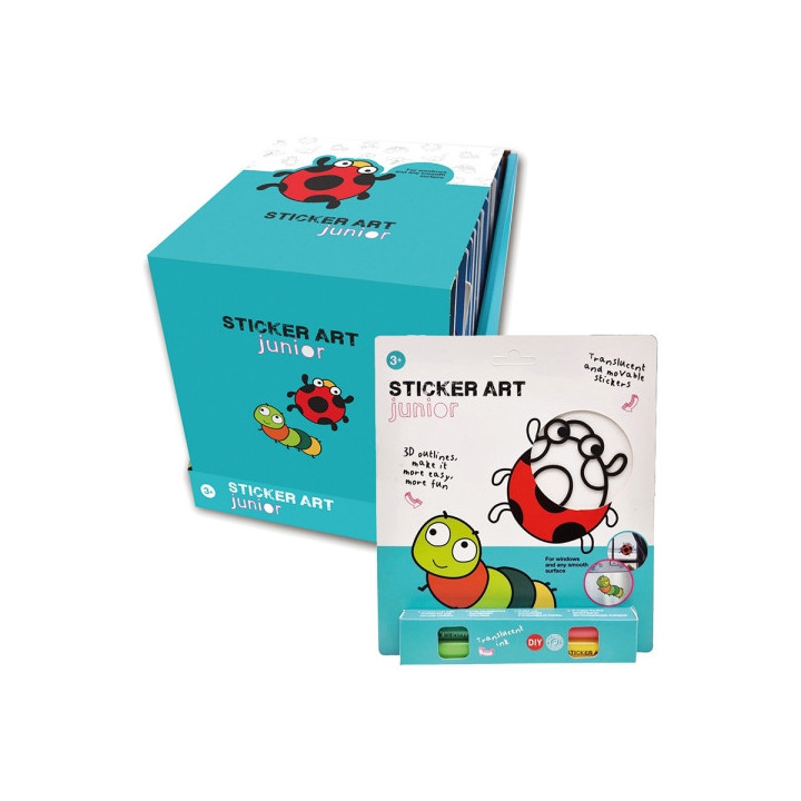 Comansi Sticker Art Junior Genérico Blister - Pegatinas Creativas para Ventanas  - Manualidades Infantiles - Surtido Temáti