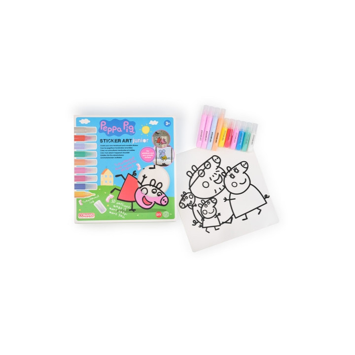 Comansi Sticker Art Junior Peppa Pig - Pegatinas Creativas para Ventanas  - Manualidades Infantiles - Surtido Temático