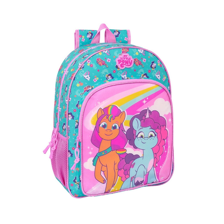 Safta My Little Pony "Magic" Mochila Infantil - Adaptable a Carro - Asa de Mano - Bolsillos Laterales - 33x42x14cm - Color Rosa