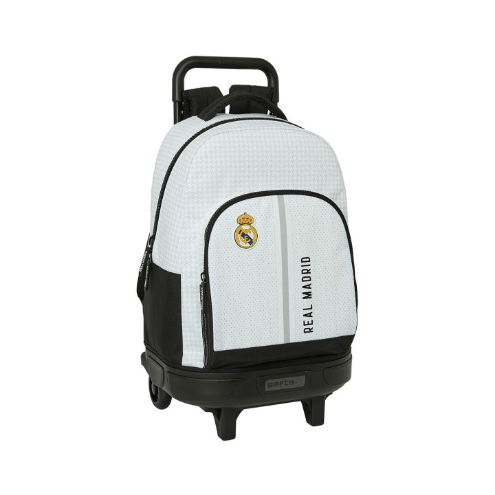 Safta Real Madrid 1ª Equipacion 24/25 Mochila con Carro Integrado - Extraible para Facilitar su Limpieza - Base Reforzada - As