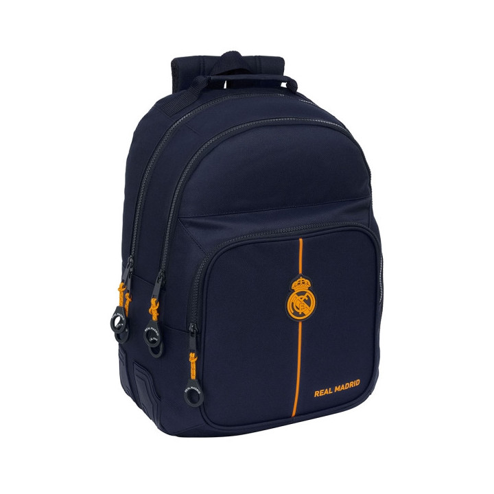 Safta Real Madrid 2ª Equipacion 24/25 Mochila - Adaptable a Carro - 2 Compartimentos - Asa de Mano - 32x42x15cm - Color Azul M