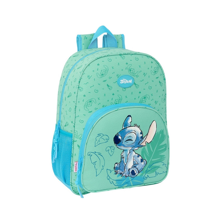 Safta Stitch Aloha Mochila - Adaptable a Carro - Asa de Mano - 33x42x14cm - Color Verde