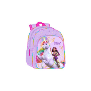 Safta Unicorn Academy Mochila Infantil - Adaptable a Carro - Asa de Mano - Bolsillos Laterales - 33x42x14cm - Color Lila