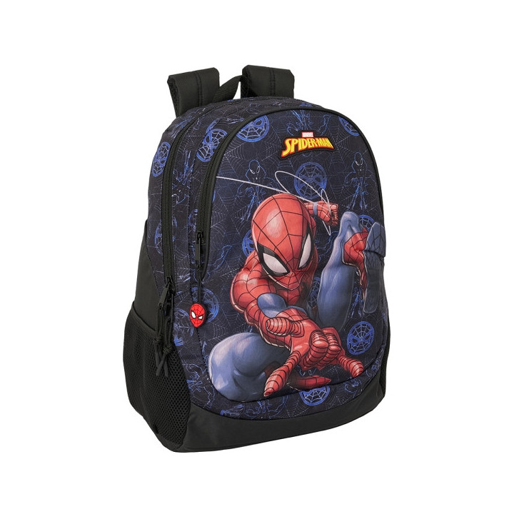 Safta Spider-Man Attack Mochila - Adaptable a Carro - Asa de Mano - 32x44x16cm - Color Negro