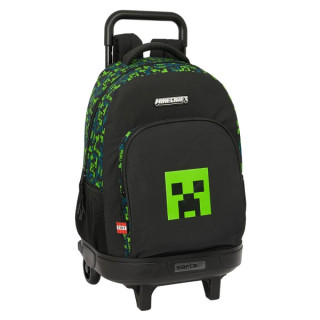 Safta Minecraft TNT Mochila con Carro Integrado - Extraible para Facilitar su Limpieza - Base Reforzada - Asa Extraible - 33x45