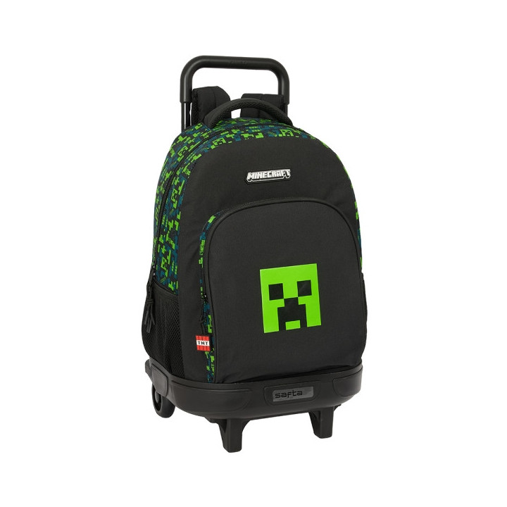 Safta Minecraft TNT Mochila con Carro Integrado - Extraible para Facilitar su Limpieza - Base Reforzada - Asa Extraible - 33x45