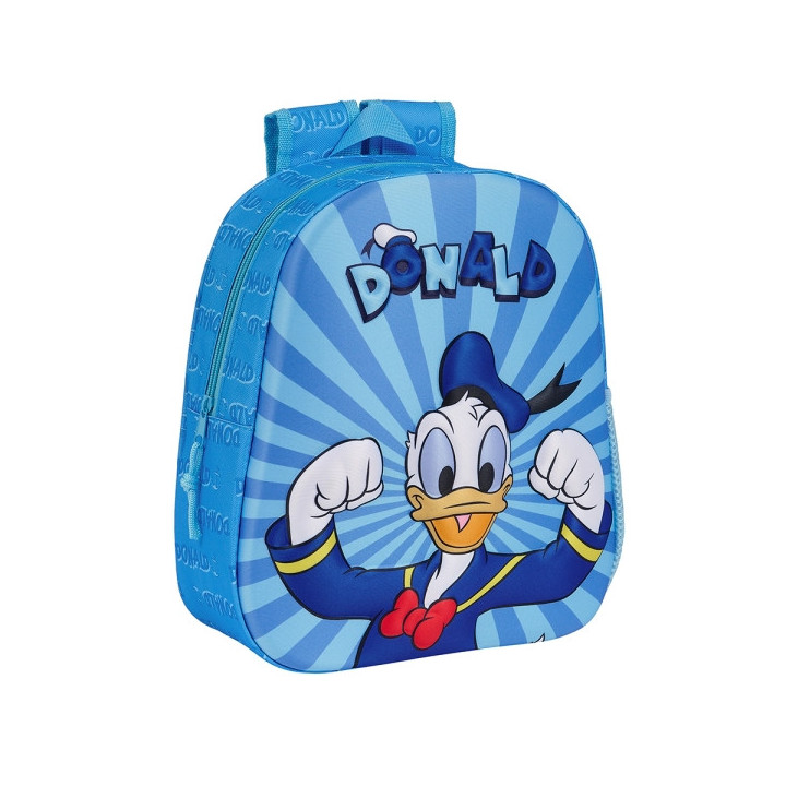 Safta Donald Mochila 3D - Asa de Mano - Portabotellas Lateral - 27x33x10cm - Color Azul