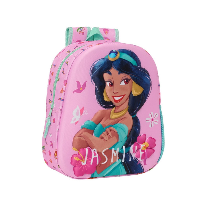 Safta Jasmine Mochila 3D - Asa de Mano - Portabotellas Lateral - 27x33x10cm - Color Rosa