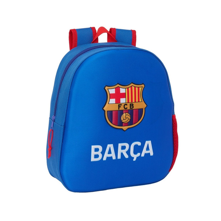 Safta F.C. Barcelona Mochila 3D - Asa de Mano - Portabotellas Lateral - 27x33x10cm - Color Azul