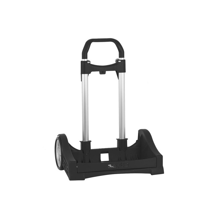 Safta Evolution Carro Portamochilas- Sujecion Universal - Ruedas de 14cm Antivibracion - Aluminio/PP - 40x85x28cm - Color Negro