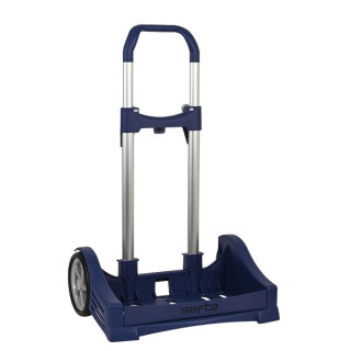 Safta Evolution Carro Portamochilas- Sujecion Universal - Ruedas de 14cm Antivibracion - Aluminio/PP - 40x85x28cm - Color Azul