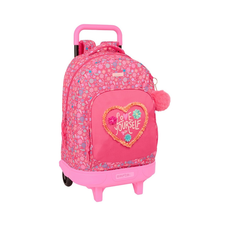 Safta Feeling Mochila con Carro Integrado - Extraible para Facilitar su Limpieza - Base Reforzada - Asa Extraible - 33x45x22cm