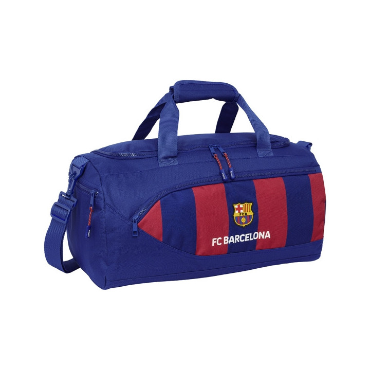 Safta F.C. Barcelona Bolsa Deporte - Bandolera Ajustable - Asa de Mano - Fondo Semirigido Extraible - 50x25x25cm - Tacos Protec