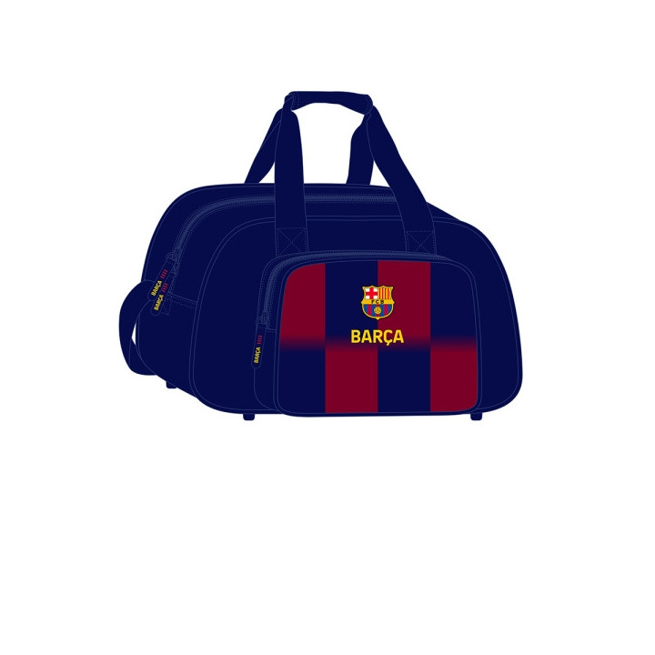 Safta F.C. Barcelona Bolsa Deporte - Bandolera Ajustable - Asa de Mano - Fondo Semirigido Extraible - 40x24x23cm - Tacos Protec